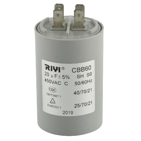 Cbb60 20UF 450V AC Motor Run Capacitor for Water Pump Motor Washing Machine