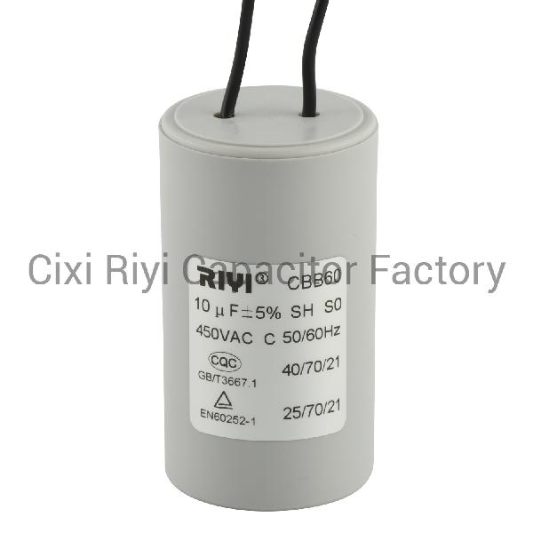 Cbb60 10UF 450V AC Motor Run Capacitor for Water Pump Motor Washing Machine