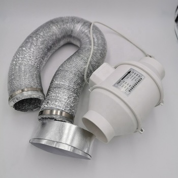 HVAC system parts 4 inch 25ft Non-Insulated aluminum foil ventilation flexible air duct with 2 clamps