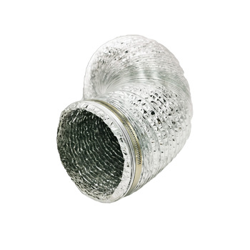 HVAC system parts 4 inch 25ft Non-Insulated aluminum foil ventilation flexible air duct with 2 clamps