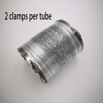 HVAC system parts 4 inch 25ft Non-Insulated aluminum foil ventilation flexible air duct with 2 clamps