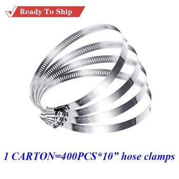 American type adjustable hose clamp for 10-inch hose