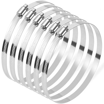 Hot Sale 6cin 150mm Round 304 Stainless Steel Heavy Duct American Hose Clamp