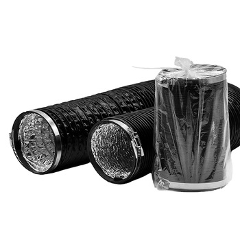 2 sets HVAC system 4 inch 8ft Non-Insulated pvc aluminum foil Combine flexible air duct with 2 clamps