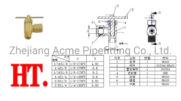 Forged Brass Needle Valve Us Standard, 90 Degrees