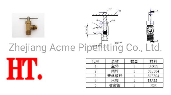 Brass Needle Valve Flare X Mip X 90 Degrees