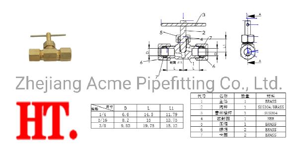 Forged Brass Needle Valve, Us Standard, 180 Degrees