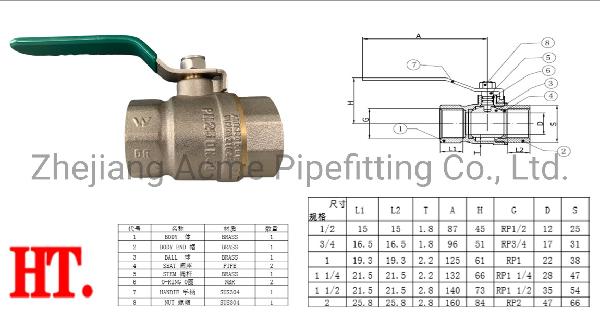 Us Forged Brass Gas Valve with Nickle Plated