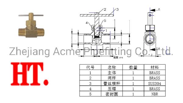 Brass Male Needle Valve 180 Degrees