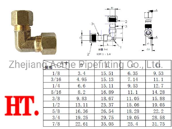 American Brass High Quality Comp Union Elbow Connector Fitting with Nut