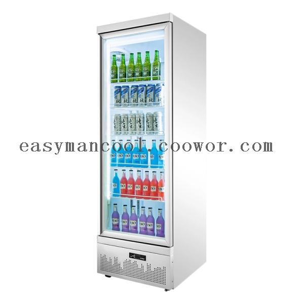 Single door Commercial Glass vertical display chiller/ Freezer