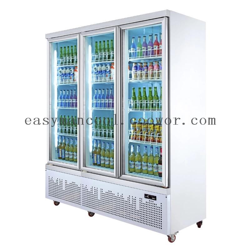 Fan Cooling 3 Door Upright Commercial Freezer , Automatic Defrost Refrigerator