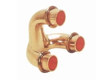Copper tripod with brazing ring for refrigeration and air conditioner, copper fitting