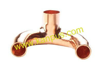 Copper tripod with top opening for refrigeration and air conditioner, copper fitting