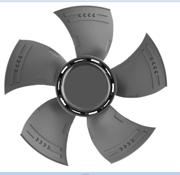 EC Airfoil  Profiled Axial Fan 400 mm Flow Fan External Rotor Motor Powered Axial Fan