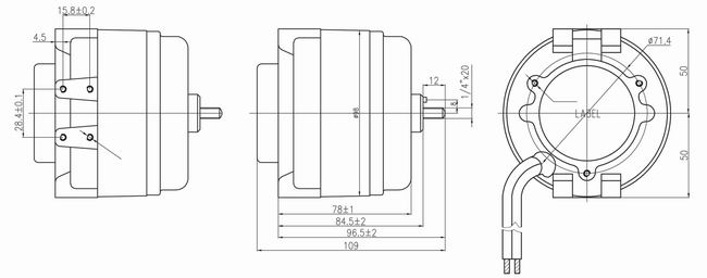  shape and the size of installation of 25-35W cast iron double feet unit bearing motor