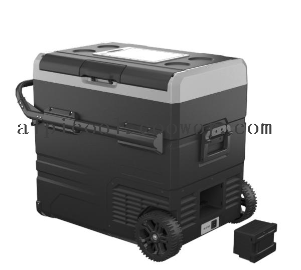 Alpicool 55L 12V DC Compressor Dual Zones Mini Portable Solar Camping Fridge Refrigerator Freezer