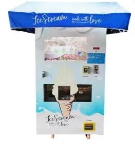 Chinese Factory Price Soft Ice cream and Frozen Yogurt Vending Machine with Robotic 3 Flavors HM736S