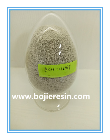 Ion exchange resin for separation and purification of scandium