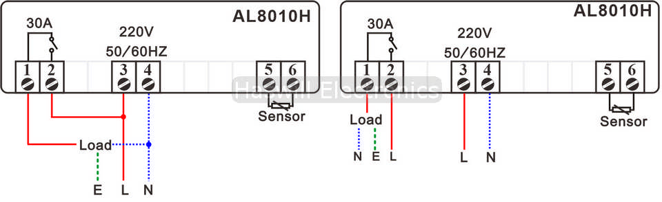 AL8010H high temperature controller wiring methods