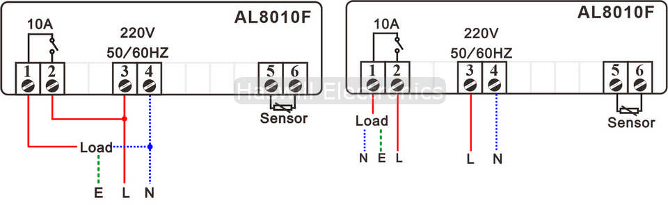 AL8010F temperature controller wiring diagram