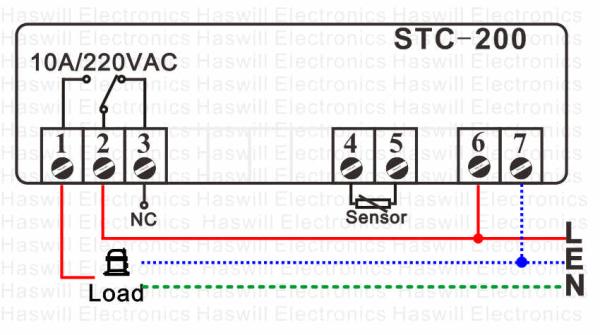 STC-200 temperature controller wiring Diagram