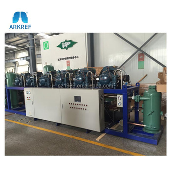 R404a parallel screw compressor chillers for frozen food storage
