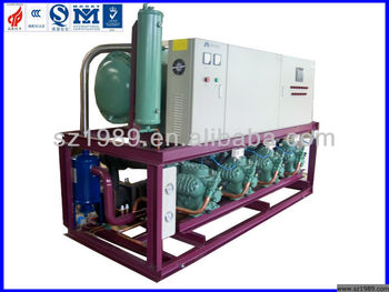 Low temperature piston type compressor cold storage room system