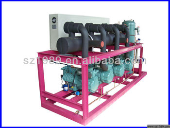 Low temperature piston type compressor cold storage room system
