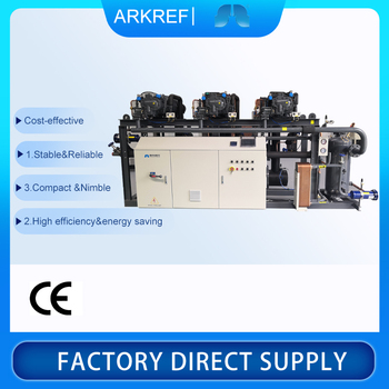 Blast Freezer Two Stage Cold Plate Freezer Screw Compressor Condensing Unit
