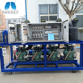 Bitzer Water Cooled Condensing Unit For Freezer Room, Semi-hermetic Piston Compressor Parallel Unit