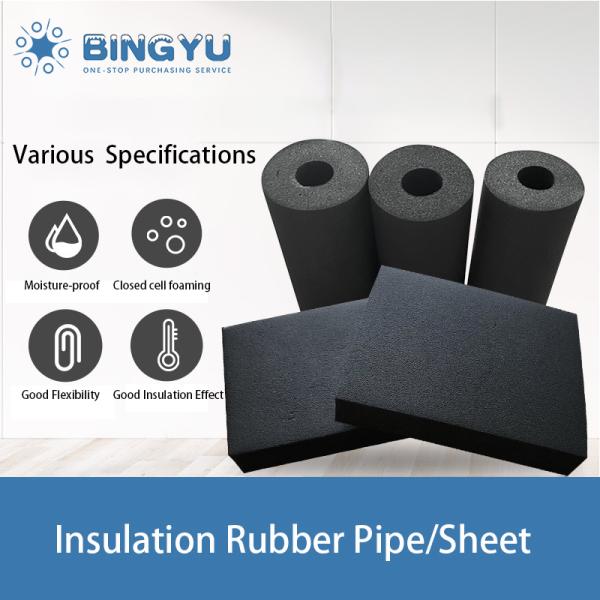 BINGYU Rubber Insulation Foam Refrigeration Copper Tube Rubber Pipe/Sheet Insulation For Air Conditioning Thermal Insulation Pipe/Sheet