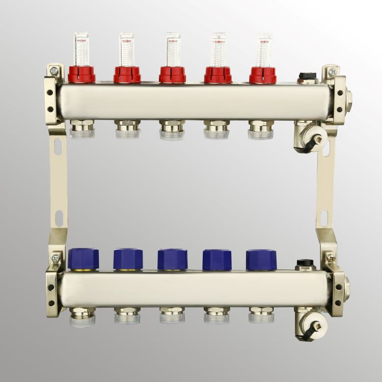 Underfloor Heating System Flow Meter Manifold Stainless Steel Manifolds