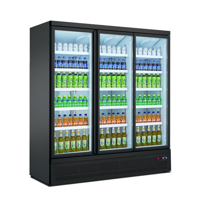 Commercial Glass 3 Door Display Refrigerator Upright Beverage Cooler
