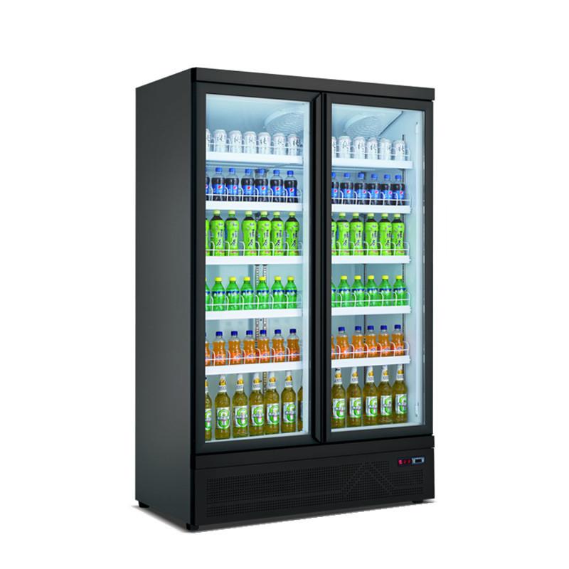 Commercial Upright double door glass door display freezer for supermarket Refrigerator upright freezer with glass doors