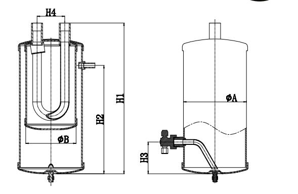 Reservoir of hot heat exchangers(three-in-one)