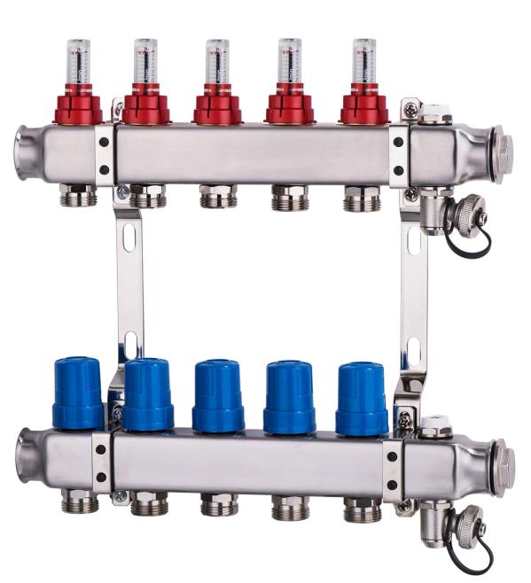 Underfloor Heating Stainless Steel Manifolds 5 Port