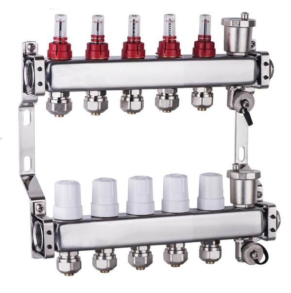 Underfloor Heating Stainless Steel Manifolds 5 Port