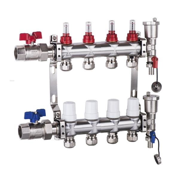 Radiant Floor Heating Manifold with Pump Mix Valve
