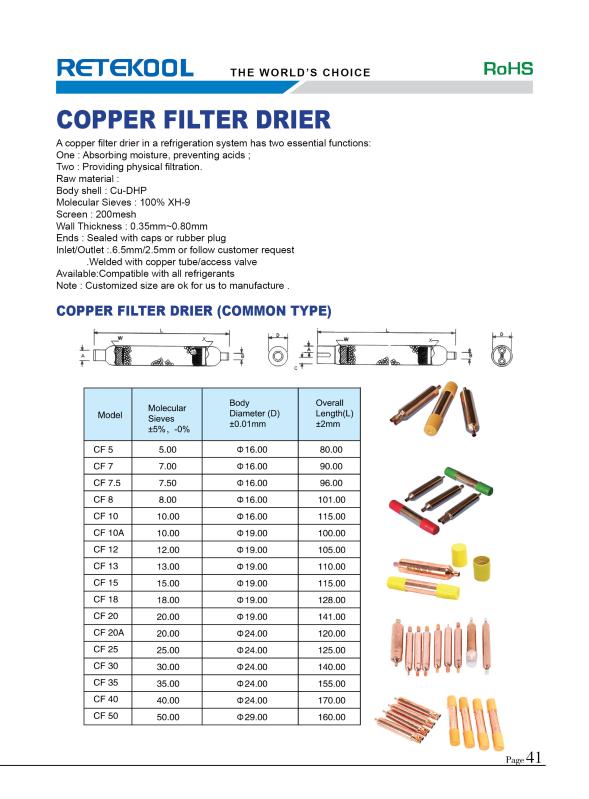 Free <font color='red'>sample</font> <font color='red'>available</font> copper r134a refrigerant refrigerator 10g, 15g, 25gfilter drier