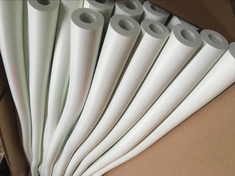 White Color Rubber Foam Insulation Tube Insulation Pipe <font color='red'>6</font> <font color='red'>feet</font>