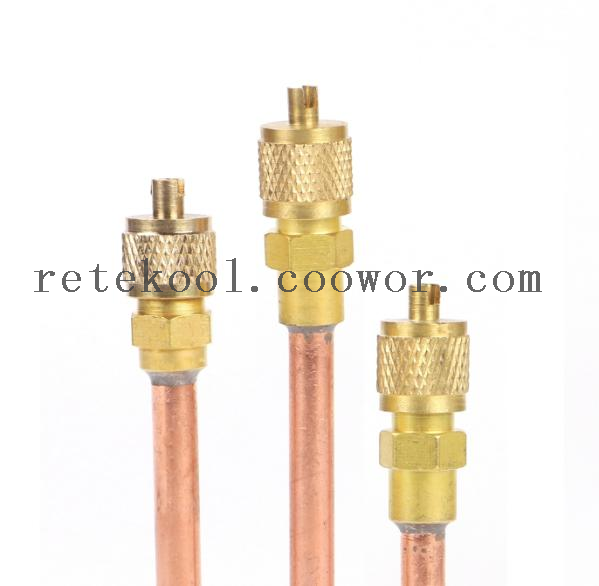 High quality HVAC 1/4  refrigeration brass access valve charging valve