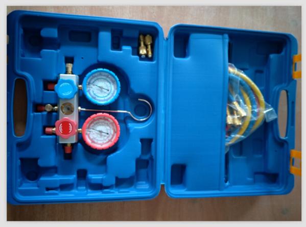 R22,R410a R134a Air Conditioning Refrigeration Brass Valve Body Brass Manifold Gauge Set