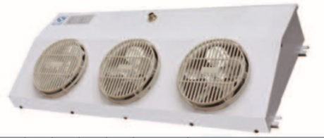 Small air cooler for freezing and refrigeration cabinets