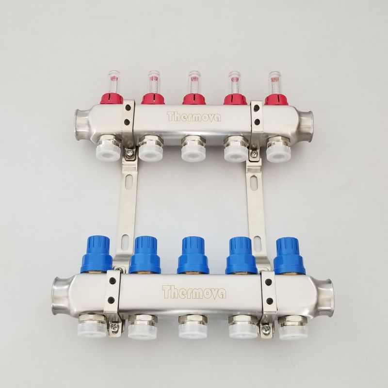 Stainless Steel Flow Balancing Heating Manifold,Central Floor Manifold , Water Heating Floor Systems