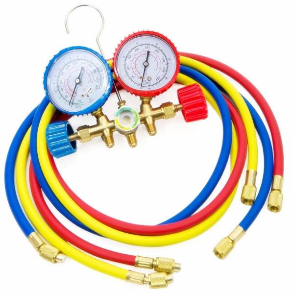 <font color='red'>Digital</font> <font color='red'>manifold</font> <font color='red'>gauge</font> <font color='red'>set</font> with sight glass for domestic and automobile A/C systems