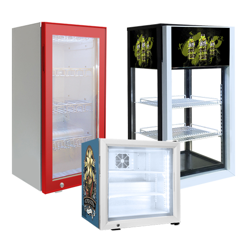 Compact See Through Glass Door Wine and Drinks Countertop Display Fridge Cooler