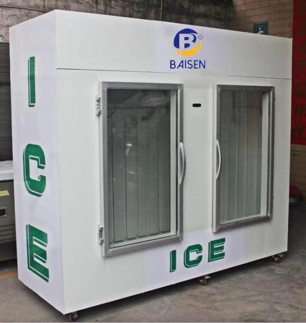 Large capacity glass door Ice box freezer /Gas station indoor ice freezer Merchandiser