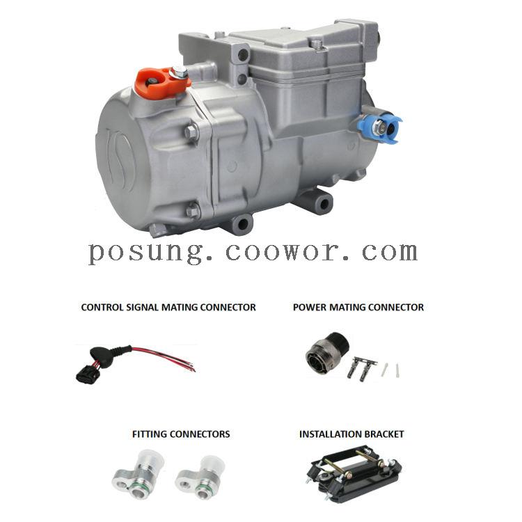 Posung 18cc 312v R134a dc air conditioner A/C electric compressor for electric cars vehicle truck ev mini bus universal type automotive