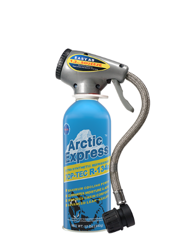 IDQ Ultra Synthetic Refrigerant TOP-TEC R-134a with Charge Gauge 870340 12oz./340g